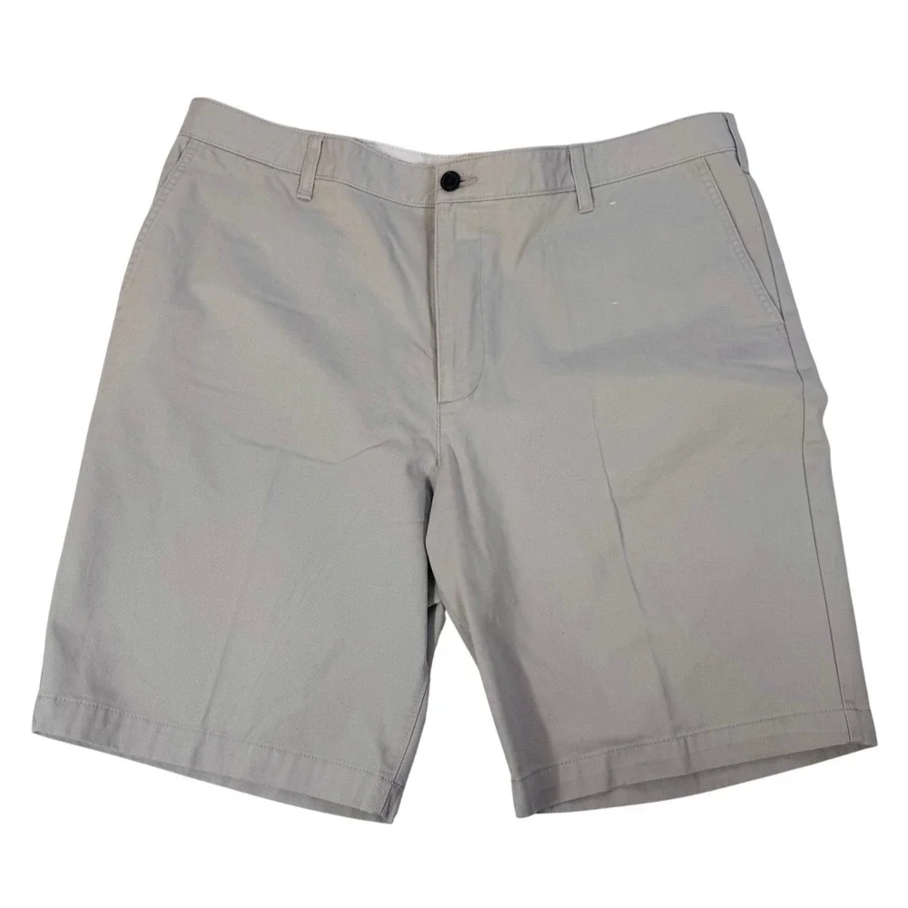 Dockers Men's Khaki Chino Shorts Tan Flat Front WaterLess Classic Fit‎ Size W40